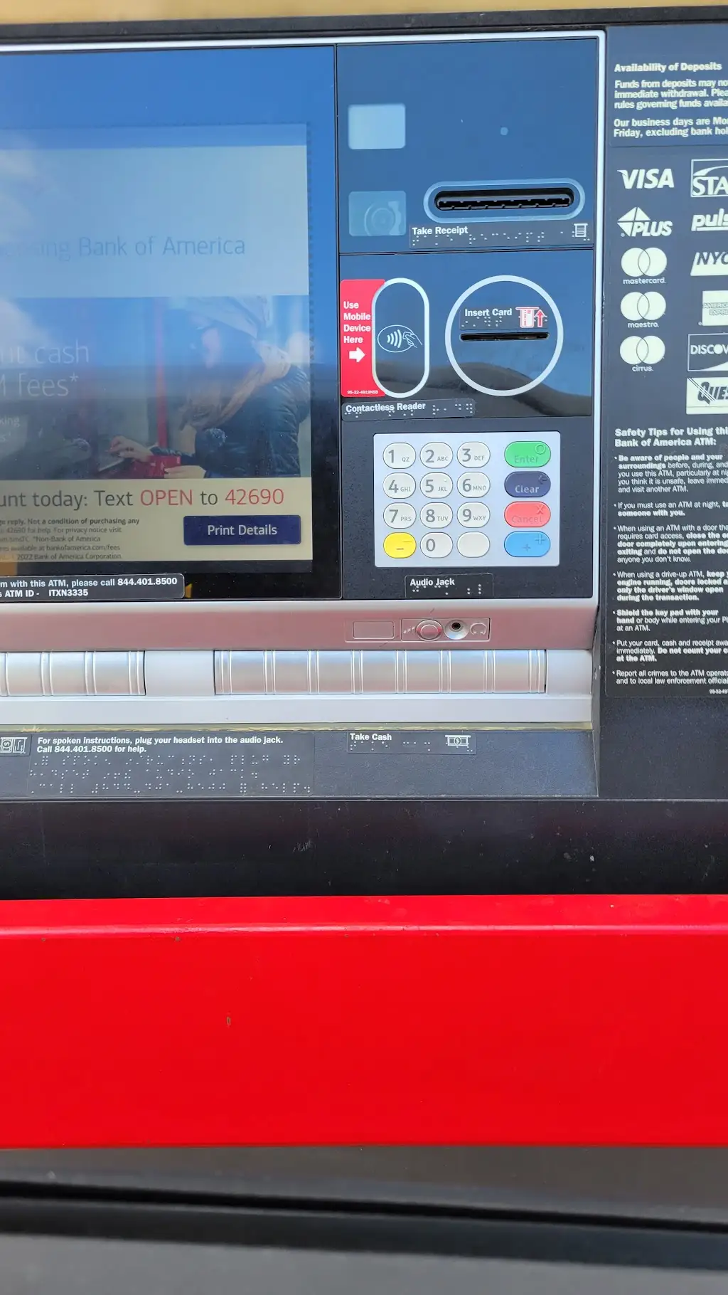 247D3252O54086KJ 2101 W Ben White Blvd Austin TX 78704 USA Bank of America ATM Drive thru