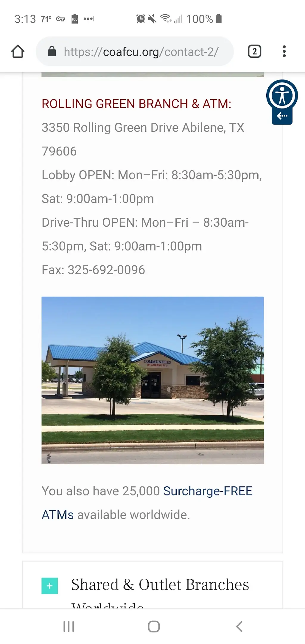 289A7787M83394DF 3661 N 6th St Abilene TX 79603 USA Communities of Abilene Federal Credit Union