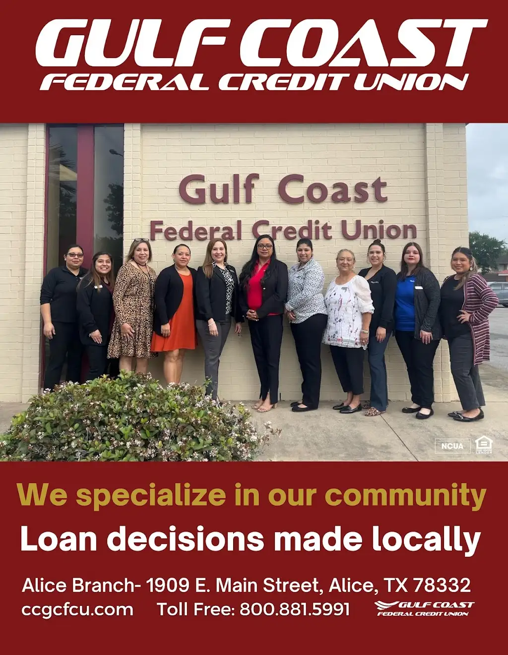 314A4800L63330TU 1909 E Main St Alice TX 78332 USA Gulf Coast Federal Credit Union