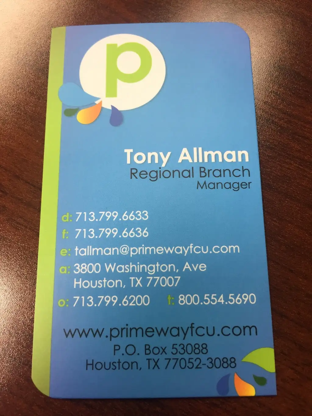 318T7635Q41298DR 7000 Fannin St Houston TX 77030 USA PrimeWay Federal Credit Union Med Center Drive thru