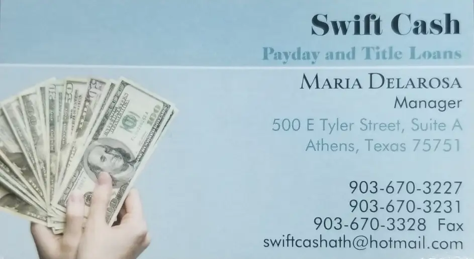 458X5815J68144JE 1414 E Tyler St 108 Athens TX 75751 USA Swift Cash