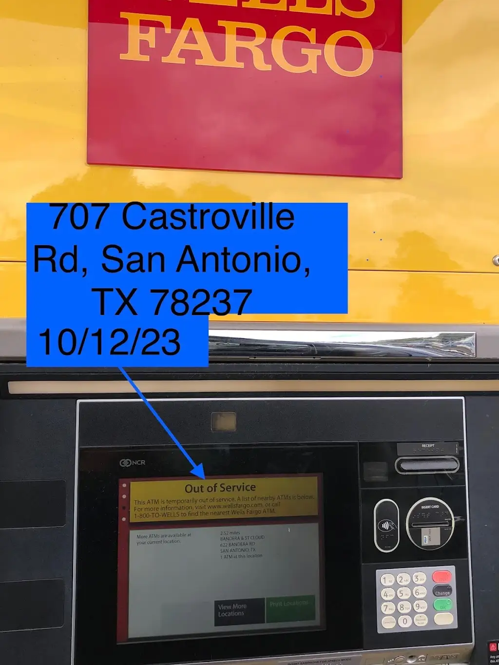 485U1575C92186KV 707 Castroville Rd San Antonio TX 78237 USA Wells Fargo Bank