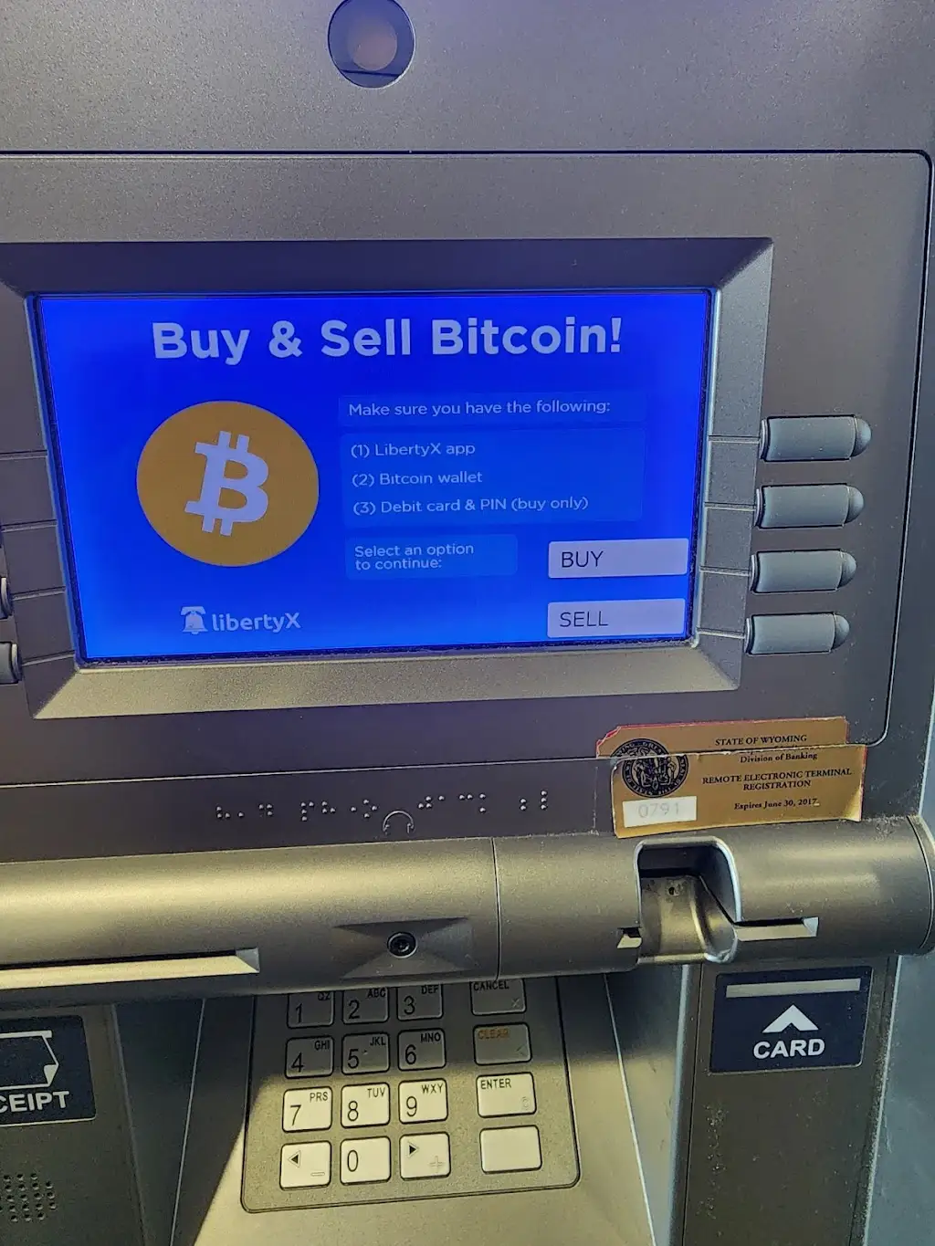 657E8113B81650WB 2200 Pioneer Ave Cheyenne WY 82001 USA LibertyX Bitcoin ATM