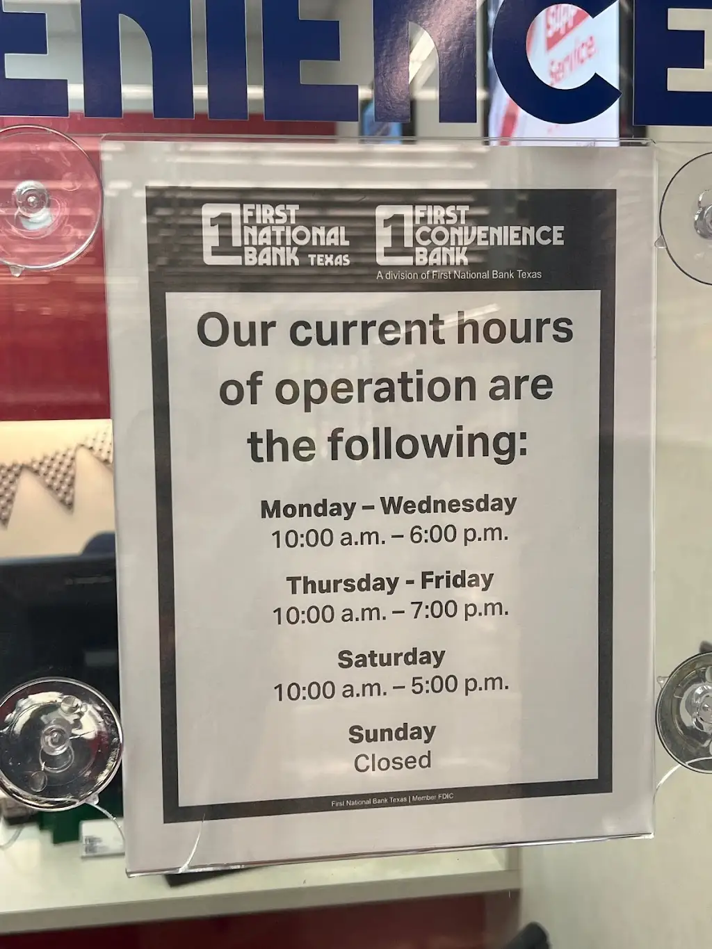 923O1543N99499OC 10306 S Post Oak Rd Houston TX 77035 USA First Convenience Bank